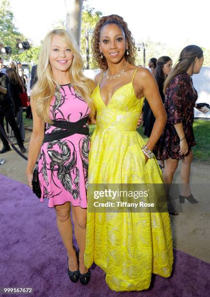 Charlotte Ross and Holly Robinson Peete attends the HollyRod 20th Annual DesignCare at Cross Creek Farm on July 14, 2018 in Malibu, California.