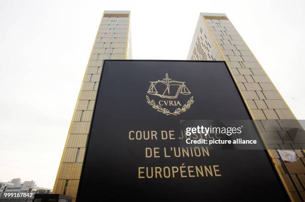 File picture dated 26 January 2012 showing the two towers of the European Court of Justice in Luxembourg. It was announced in Karlsruhe, Germany, 15...