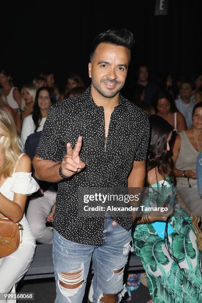 Luis Fonsi attends the front row for Luli Fama during the Paraiso Fashion Fair at The Paraiso Tent on July 14, 2018 in Miami Beach, Florida.