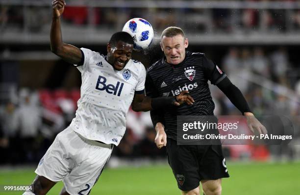 United player Wayne Rooney in action during the Major League Soccer match between D.C. United and Vancouver Whitecaps FC at the Audi Field Stadium on...