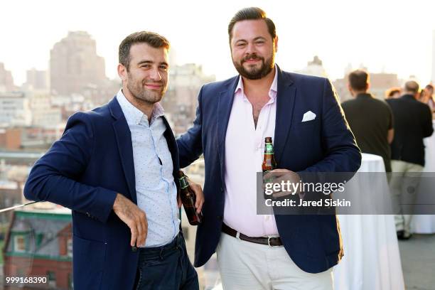 Leo Matlock and Peter Devries are seen at "Art Goes Green" event at The New Museum in New York, organized by Kaspersky Lab in Collaboration with DS...