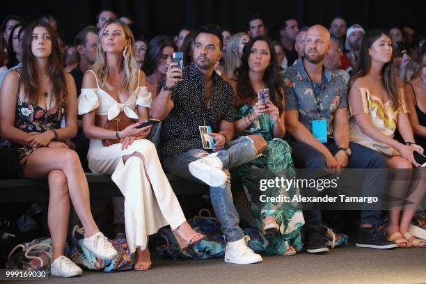 Luis Fonsi attends the front row for Luli Fama during the Paraiso Fashion Fair at The Paraiso Tent on July 14, 2018 in Miami Beach, Florida.