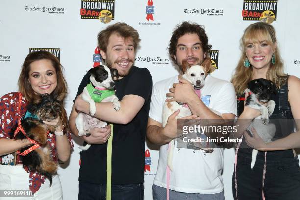 Lori Eve Marinacci, Conner John Gillooly, Justin Collette and Analisa Leaming attend the 20th Anniversary Of Broadway Barks at Shubert Alley on July...