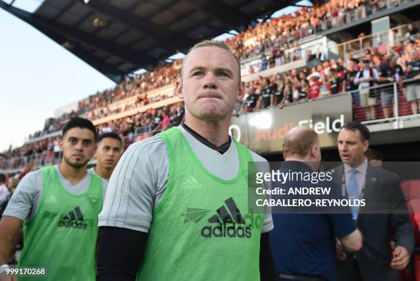 Wayne Rooney of DC United walks past the stands before the DC United against the Vancouver Whitecaps FC match in Washington DC on July 14, 2018.
