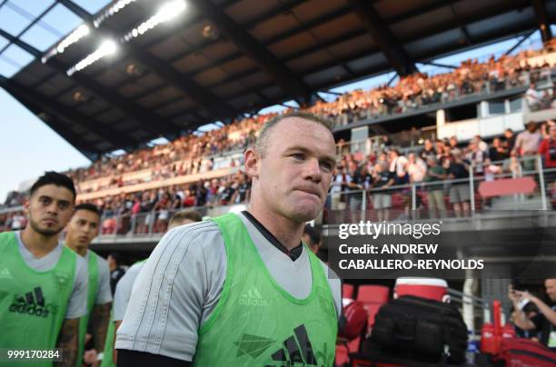 Wayne Rooney of DC United walks past the stands before the DC United against the Vancouver Whitecaps FC match in Washington DC on July 14, 2018.