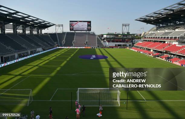 General view of the Audi Stadium before the DC United vs the Vancouver Whitecaps FC match in Washington DC on July 14, 2018.