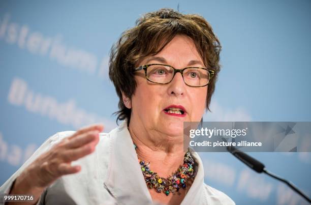 German Economy Minister Brigitte Zypries speaking during a press conference on the situation after Air Berlin's bankruptcy in Berlin, Germany, 15...