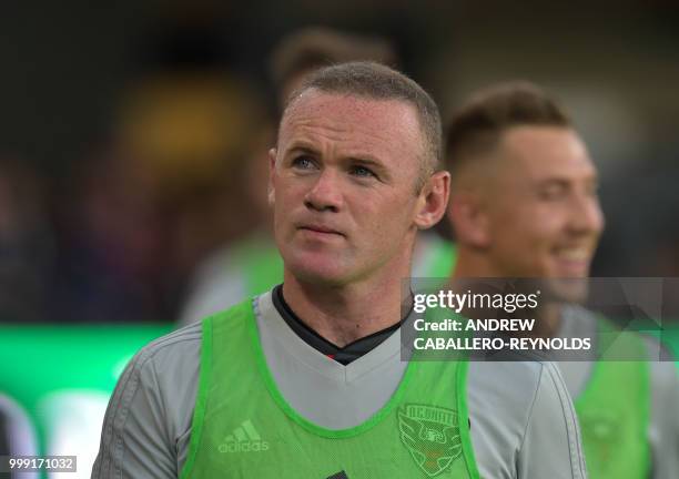 Wayne Rooney of DC United looks on before the DC United vs the Vancouver Whitecaps FC match in Washington DC on July 14, 2018.