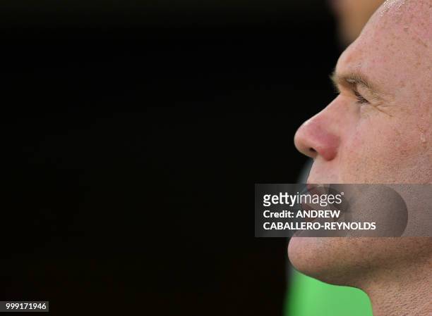 Wayne Rooney of DC United looks on before the DC United vs the Vancouver Whitecaps FC match in Washington DC on July 14, 2018.