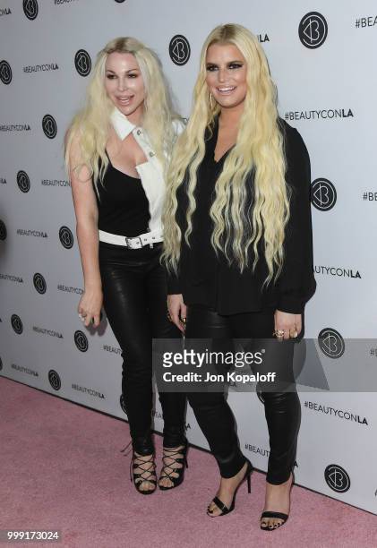 Joyce Bonelli and Jessica Simpson attend Beautycon Festival LA 2018 at Los Angeles Convention Center on July 14, 2018 in Los Angeles, California.