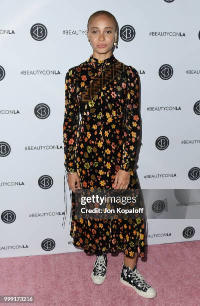 Adwoa Aboah attends Beautycon Festival LA 2018 at Los Angeles Convention Center on July 14, 2018 in Los Angeles, California.