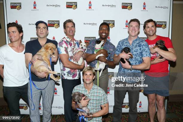 Matt Bomer, Zachary Quinto, Tuc Watkins, Michael Benjamin Washington, Brian Hutchinson, Andrew Rannells and Charlie Carver of Boys in the Band attend...