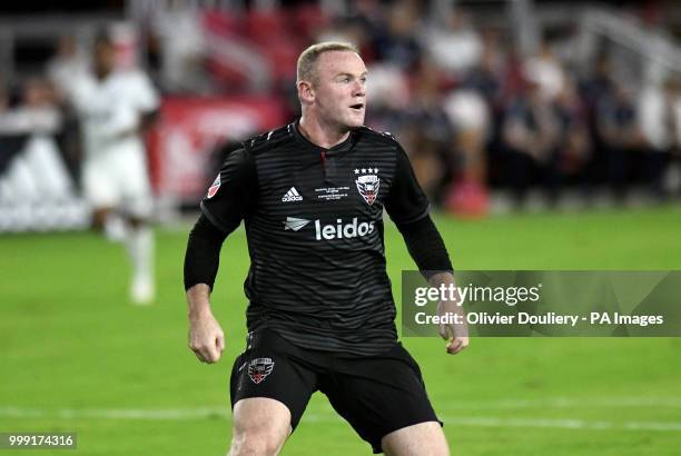 United player Wayne Rooney in action during the Major League Soccer match between D.C. United and Vancouver Whitecaps FC at the Audi Field Stadium on...