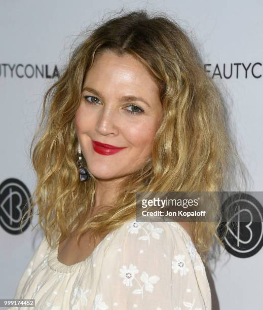 Drew Barrymore attends Beautycon Festival LA 2018 at Los Angeles Convention Center on July 14, 2018 in Los Angeles, California.