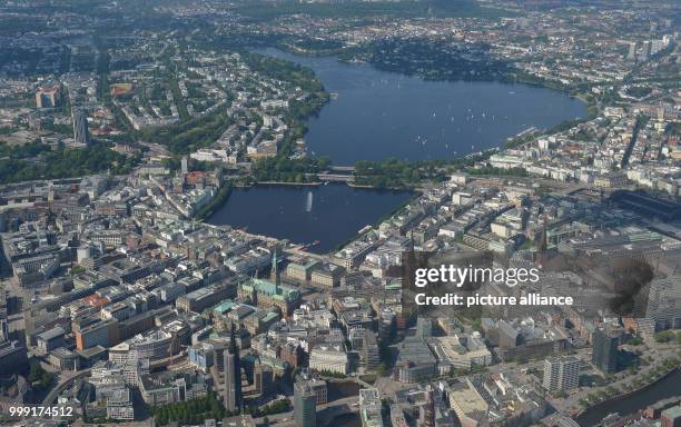 File picture dated 7 June 2013 shows the city centre and the Inner and Outer Alster lakes in Hamburg, Germany. Hamburg is the most livable city in...