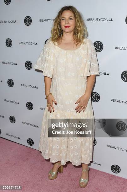 Drew Barrymore attends Beautycon Festival LA 2018 at Los Angeles Convention Center on July 14, 2018 in Los Angeles, California.