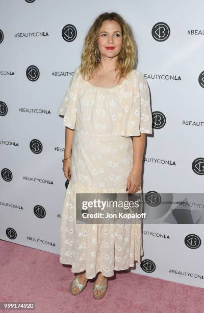 Drew Barrymore attends Beautycon Festival LA 2018 at Los Angeles Convention Center on July 14, 2018 in Los Angeles, California.