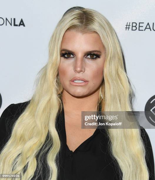 Jessica Simpson attends Beautycon Festival LA 2018 at Los Angeles Convention Center on July 14, 2018 in Los Angeles, California.