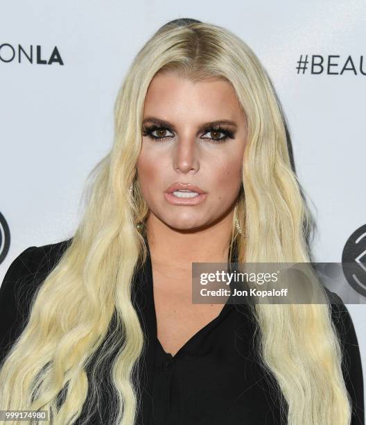 Jessica Simpson attends Beautycon Festival LA 2018 at Los Angeles Convention Center on July 14, 2018 in Los Angeles, California.