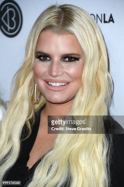 Jessica Simpson arrives at the Beautycon Festival LA 2018 at Los Angeles Convention Center on July 14, 2018 in Los Angeles, California.