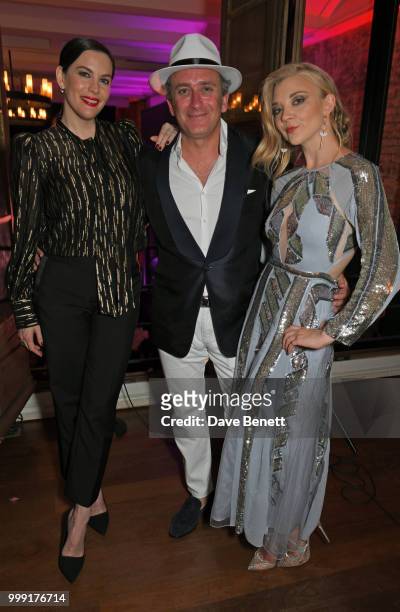 Liv Tyler, Formula E CEO Alejandro Agag and Natalie Dormer attend the Formula E 1920's cocktail party hosted by Liv Tyler on the eve of the final...