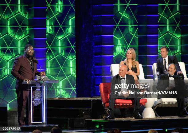 Lil Rel Howery and Bruce Willis, Kevin Pollak, Nikki Glaser, and Edward Norton attend the Comedy Central Roast of Bruce Willis at Hollywood Palladium...