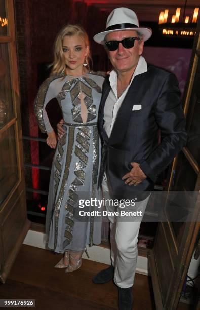 Natalie Dormer and Formula E CEO Alejandro Agag attend the Formula E 1920's cocktail party hosted by Liv Tyler on the eve of the final race of the...