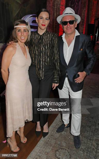 Ana Aznar Botella, Liv Tyler and Alejandro Agag attend the Formula E 1920's cocktail party hosted by Liv Tyler on the eve of the final race of the...