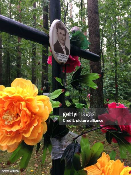 Photograph in memory of Grygory Treyfeld in the Levashovo memorial site near St. Petersburg, Russia, 13 August 2017. Around 19,500 victims of the...