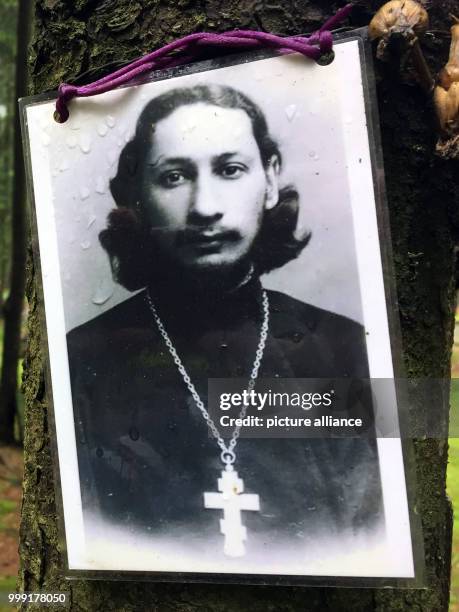 Photograph of the religious philosopher Pavel Florenski in the Levashovo memorial site near St. Petersburg, Russia, 13 August 2017. It is thought...