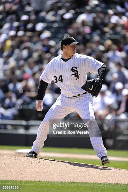 Gavin Floyd of the Chicago White Sox pitches against the Toronto Blue Jays on May 9, 2010 at U.S. Cellular Field in Chicago, Illinois. The Blue Jays...