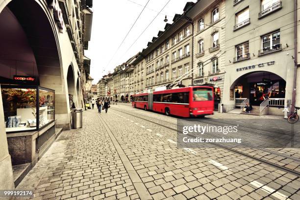 bern's old town cityscape, switzerland - bern clock tower stock pictures, royalty-free photos & images