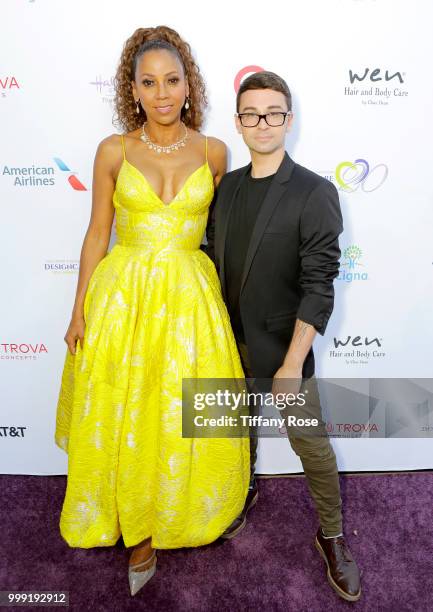 Holly Robinson Peete and Christian Siriano attends the HollyRod 20th Annual DesignCare at Cross Creek Farm on July 14, 2018 in Malibu, California.