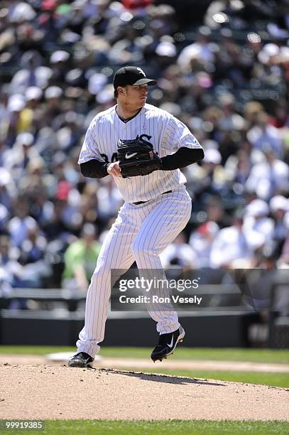 Gavin Floyd of the Chicago White Sox pitches against the Toronto Blue Jays on May 9, 2010 at U.S. Cellular Field in Chicago, Illinois. The Blue Jays...