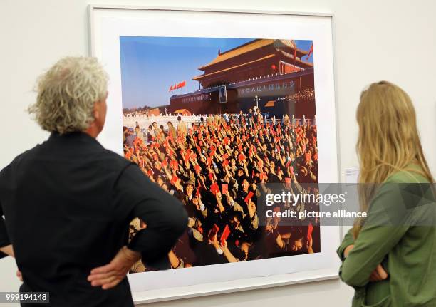 Photo of the main gate of the Forbidden City in Beijing is shown at exhibition "Works in history. Contemporary Chinese photography and the Cultural...