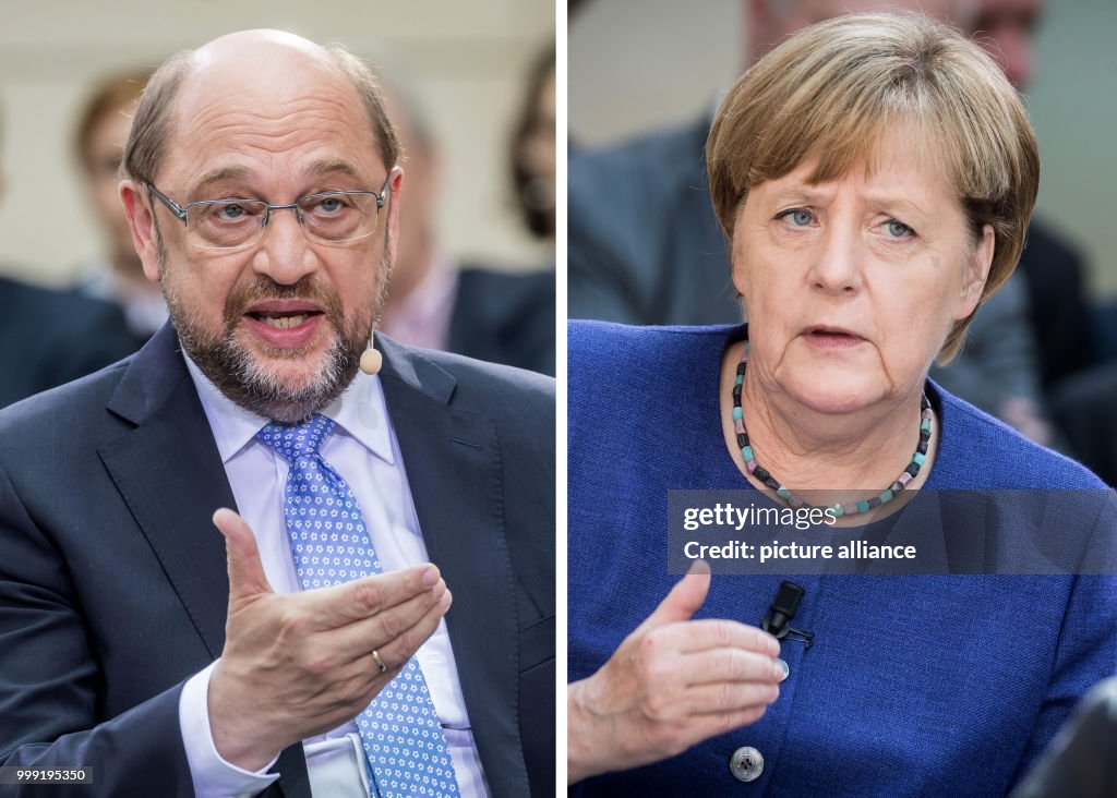 Schulz and Merkel interviews for Phoenix Forum Poli