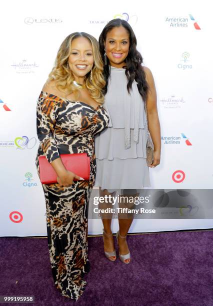 Lauren Mac and Laila Ali attend the HollyRod 20th Annual DesignCare at Cross Creek Farm on July 14, 2018 in Malibu, California.