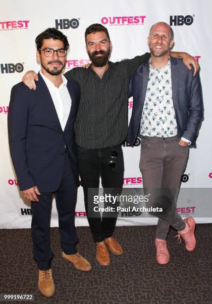 Raul Castillo, Jeremiah Zagar and Daniel Kitrosser attend the 2018 Outfest Centerpiece Gala screening of the Orchard's "We The Animals" at DGA...