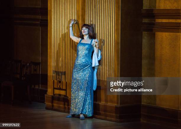 Canadian soprano and director Barbara Hannigan as Mélisande rehearsing during the general rehearsing of the Claude Debussy opera Pelléas et Mélisande...