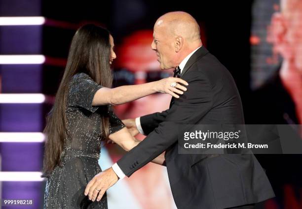 Demi Moore and Bruce Willis attend the Comedy Central Roast of Bruce Willis at Hollywood Palladium on July 14, 2018 in Los Angeles, California.