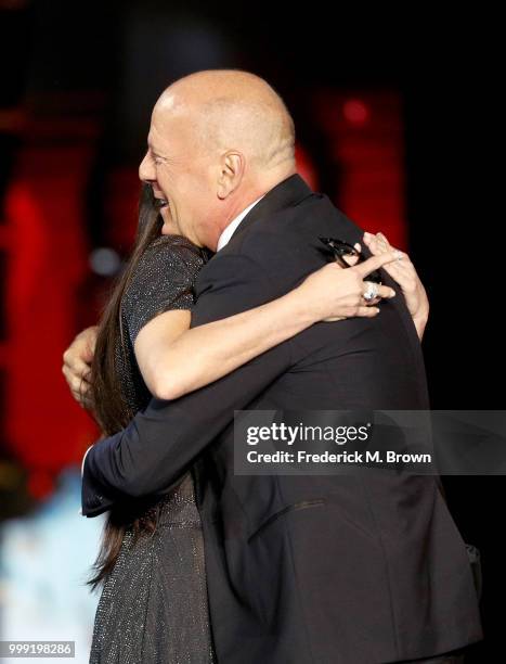 Demi Moore and Bruce Willis attend the Comedy Central Roast of Bruce Willis at Hollywood Palladium on July 14, 2018 in Los Angeles, California.