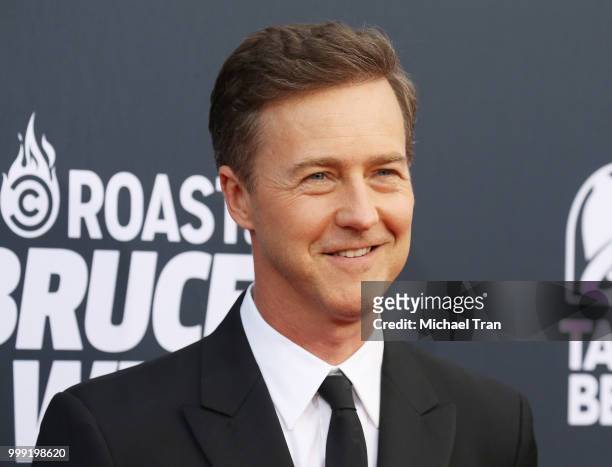 Edward Norton arrives to the Comedy Central "Roast of Bruce Willis" held on July 14, 2018 in Los Angeles, California.