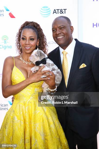 Holly Robinson Peete and husband Rodney Peete attend The HollyRod Foundation's 20th Annual DesignCare Gala at Private Residence on July 14, 2018 in...