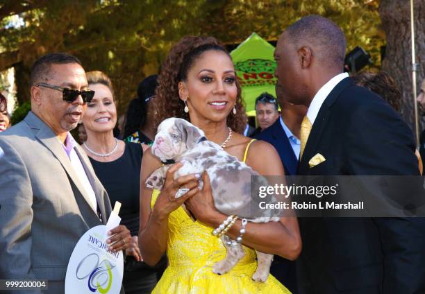 Holly Robinson Peete arrives at The HollyRod Foundation's 20th Annual DesignCare Gala at Private Residence on July 14, 2018 in Malibu, California.