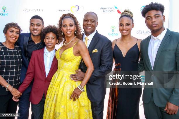 Actress Holly Robinson Peete, NFL's Rodney Peete and family attend The HollyRod Foundation's 20th Annual DesignCare Gala at Private Residence on July...