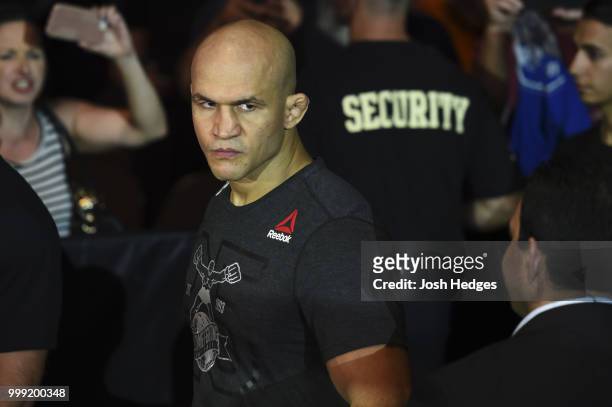 Junior Dos Santos of Brazil enters the arena prior to facing Blagoy Ivanov in their heavyweight fight during the UFC Fight Night event inside...