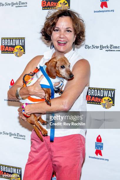 Margaret Colin attends the 2018 Broadway Barks at Shubert Alley on July 14, 2018 in New York City.