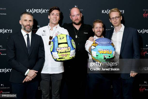 Aldo del Bo, Alex Lynn, D*Face, Sam Bird and Sylvain Filippi are seen at "Art Goes Green" event at The New Museum in New York, organized by Kaspersky...