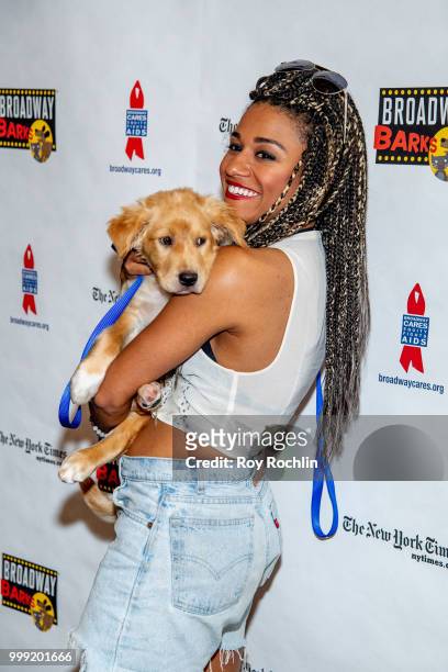 Arianna DeBose attends the 2018 Broadway Barks at Shubert Alley on July 14, 2018 in New York City.