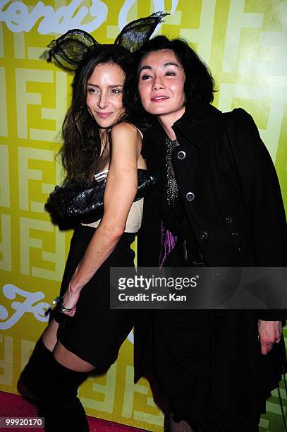 Chanel Jewellery designer Laetitia Crahay and actress Maggie Cheung attend the Fendi 'O For Pixie Lott - Paris Fashion Week Spring/Summer 2010 at the...
